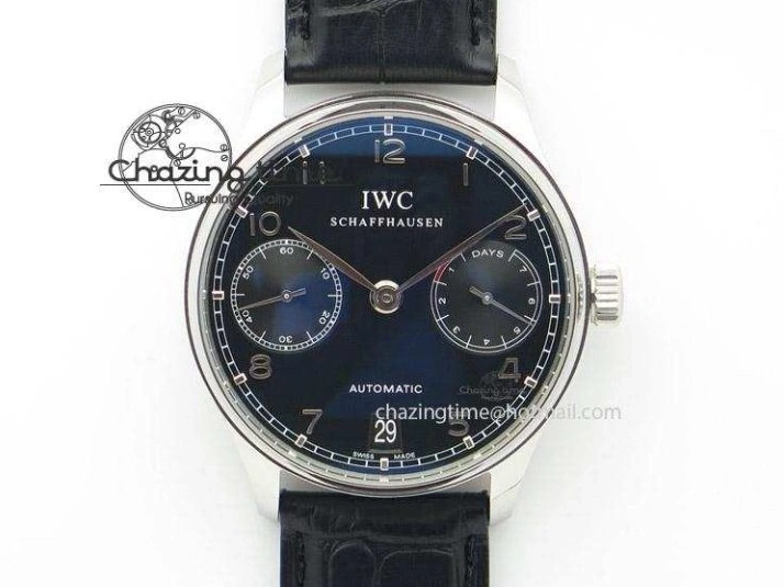 MIROTIME 0724 Timeless Portuguese Chrono IW371606 ZF 1:1 Best Edition Blue Dial on Black Leather Strap A 7099